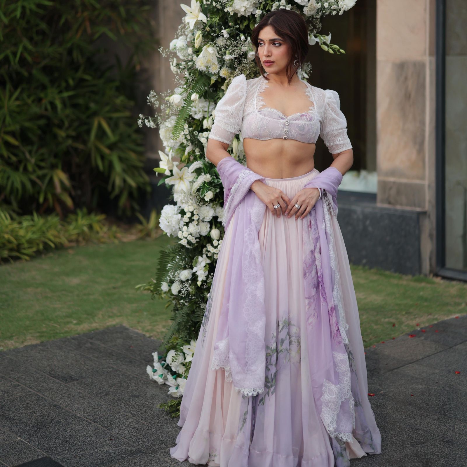 Bhumi Pednekkar aces Regencycore in a pastel Shehla Khan lehenga
