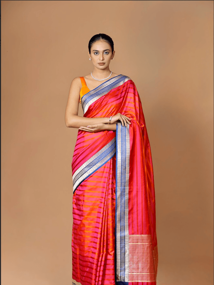Image may contain Tina Parekh Adult Person Silk Clothing Sari and Standing